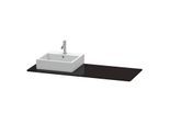 Duravit XSquare Konsole XS060GL4040 140x55cm, mit 1 Ausschnitt, links, schwarz hochglanz