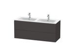 Duravit L-Cube Waschtisch-Unterschrank LC625808080 129x48,1x55cm, 2 Schubkästen, wandhängend, graphit supermatt