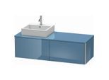 Duravit XSquare Waschtisch-Unterschrank XS4903L4747 140x40x54,8cm, 2 Auszüge, links, Stone Blue hochglanz