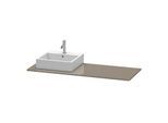 Duravit XSquare Konsole XS060GL8989 140x55cm, mit 1 Ausschnitt, links, Flannel Grey hochglanz