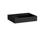 LAUFEN Kartell Waschtisch H8103357161121 60x46cm, Ablage links, ohne Überlauf, ohne Hahnloch, schwarz matt