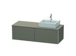 Duravit XSquare Waschtisch-Unterschrank XS4903R9090 140x40x54,8cm, 2 Auszüge, rechts, Flannel Grey seidenmatt