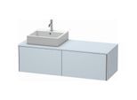 Duravit XSquare Waschtisch-Unterschrank XS4903L9797 140x40x54,8cm, 2 Auszüge, links, Lichtblau seidenmatt