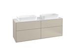 Villeroy und Boch Finion Waschtischunterschrank G31100HH 160x60,3cm, Emotion, Abdeckplatte white matt, Sand Matt Lacquer