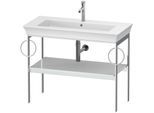 Duravit White Tulip Waschtisch-Konsole WT4547B8585 98,4 x 45 cm, Weiß Hochglanz, bodenstehend, Metall, 2 Handtuchhalter