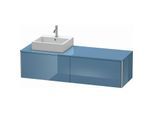 Duravit XSquare Waschtisch-Unterschrank XS4904L4747 160x40x54,8cm, 2 Auszüge, links, Stone Blue hochglanz