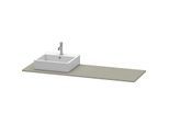 Duravit XSquare Konsole XS060HL9292 160x55cm, mit 1 Ausschnitt, links, Steingrau seidenmatt