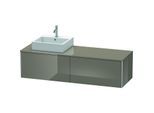 Duravit XSquare Waschtisch-Unterschrank XS4904L8989 160x40x54,8cm, 2 Auszüge, links, Flannel Grey hochglanz