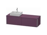 Duravit XSquare Waschtisch-Unterschrank XS4904L9494 160x40x54,8cm, 2 Auszüge, links, Aubergine seidenmatt