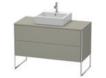 Duravit XSquare Waschtisch-Unterschrank XS492209292 120x53,8x54,8cm, 2 Auszüge, Steingrau seidenmatt
