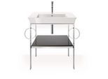 Duravit White Tulip Waschtisch-Konsole WT4546BH1H1 68,4 x 45 cm, Graphit Hochglanz, bodenstehend, Metall, 2 Handtuchhalter