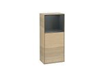 Villeroy und Boch Finion Seitenschrank F510HGPC 41,8x93,6x27cm, rechts, Regal oben Midnight Blue Matt, Oak Veneer