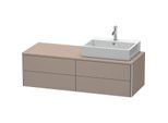 Duravit XSquare Waschtisch-Unterschrank XS4913R4343 140x40x54,8cm, 4 Schubkästen, rechts, Basalt matt