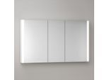 KEUCO Somaris Spiegelschrank mit Beleuchtung 14504513100 120x71x12,7cm, Wandvorbau, 3 Türen, weiß matt