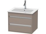 Duravit Ketho Waschtisch-Unterschrank KT642804343 60 x 47,5 cm, basalt matt, 2 Schubkästen, wandhängend