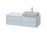 Duravit XSquare Waschtisch-Unterschrank XS4913R9797 140x40x54,8cm, 4 Schubkästen, rechts, Lichtblau seidenmatt