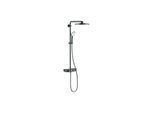 Grohe Duschsystem 26507A00 hard graphite, mit AP-Thermostat, Duscharm 45cm schwenkbar