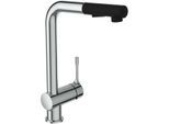Ideal Standard CeraLook Küchenarmatur BC178AA verchromt, mit hohem Auslauf und herausziehbarer Handbrause, Ausladung 225 mm
