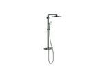 Grohe Duschsystem 26507AL0 hard graphite gebürstet, mit AP-Thermostat, Duscharm 45cm schwenkbar