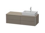 Duravit XSquare Waschtisch-Unterschrank XS4913R9090 140x40x54,8cm, 4 Schubkästen, rechts, Flannel Grey seidenmatt
