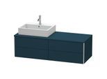 Duravit XSquare Waschtisch-Unterschrank XS4913L9898 140x40x54,8cm, 4 Schubkästen, links, Nachtblau seidenmatt