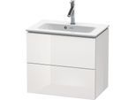Duravit L-Cube Waschtisch-Unterschrank LC625602222 62 x 39,1 cm, weiß hochglanz, 2 Schubkästen, wandhängend