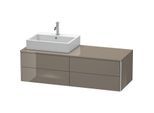 Duravit XSquare Waschtisch-Unterschrank XS4913L8989 140x40x54,8cm, 4 Schubkästen, links, Flannel Grey hochglanz