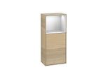 Villeroy und Boch Finion Seitenschrank G530MTPC 41,8cm, rechts, Ladestation, Emotion, Regal White Matt Lacquer, Oak Veneer