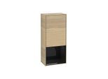 Villeroy und Boch Finion Seitenschrank G550PHPC 41,8cm, rechts, Emotion, Regal unten Glossy Black, Oak Veneer