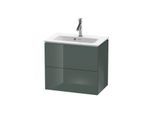 Duravit L-Cube Waschtisch-Unterschrank LC625603838 62 x 39,1 cm, dolomiti grey hochglanz, 2 Schubkästen, wandhängend
