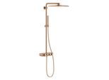 Grohe Duschsystem 26508DL0 warm sunset gebürstet, mit AP-Thermostat, Duscharm 45cm schwenkbar