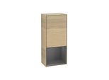 Villeroy und Boch Finion Seitenschrank F550GKPC 41,8x93,6x27cm, rechts, Regal unten Anthracite Matt, Oak Veneer