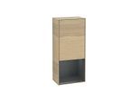 Villeroy und Boch Finion Seitenschrank G540HGPC 41,8cm, links, Emotion, Regal unten Midnight Blue Matt, Oak Veneer