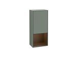 Villeroy und Boch Finion Seitenschrank F540GNGM 41,8x93,6x27cm, links, Regal unten Walnut Veneer, Olive Matt Lacquer