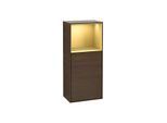Villeroy und Boch Finion Seitenschrank G520HFGN 41,8cm, links, Ladestation, Emotion, Regal Gold Matt Lacquer, Walnut veneer