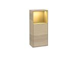 Villeroy und Boch Finion Seitenschrank G520HFPC 41,8cm, links, Ladestation, Emotion, Regal Gold Matt Lacquer, Oak Veneer