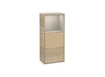 Villeroy und Boch Finion Seitenschrank F520HHPC 41,8cm, links, Ladestation, Regal Sand Matt Lacquer, Oak Veneer