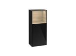 Villeroy und Boch Finion Seitenschrank F520PCPH 41,8cm, links, Ladestation, Regal Oak Venerr, Glossy Black Lacquer