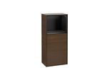 Villeroy und Boch Finion Seitenschrank G520PDGN 41,8cm, links, Ladestation, Emotion, Regal Black matt lacquer, Walnut veneer