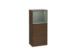 Villeroy und Boch Finion Seitenschrank F530GMGN 41,8cm, rechts, Ladestation, Regal Olive Matt Lacquer, Walnut veneer