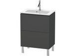 Duravit L-Cube Waschtisch-Unterschrank LC667304949 62 x 39,1 cm, graphit matt, 2 Auszüge, stehend