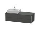Duravit XSquare Waschtisch-Unterschrank XS4913L4949 140x40x54,8cm, 4 Schubkästen, links, Graphit matt