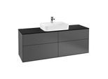 Villeroy und Boch Finion Waschtischunterschrank F44200GK 160x60,3cm, Abdeckplatte black matt, Anthracite matt