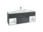 Villeroy und Boch Finion Waschtischunterschrank F451GFHG 160x60,3cm, Abdeckplatte white matt, Regale Glossy white lacquer, Midnight Blue Matt Lacquer