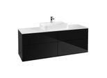 Villeroy und Boch Finion Waschtischunterschrank G44100PH 160x60,3cm, Emotion, Abdeckplatte white matt, Glossy Black Lacquer