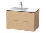 Duravit L-Cube Waschtisch-Unterschrank LC629103030 82x48,1x55cm, 2 Schubkästen, Becken links, Eiche natur