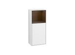 Villeroy und Boch Finion Seitenschrank F530GNGF 41,8cm, rechts, Ladestation, Regal Walnut veneer, Glossy white lacquer