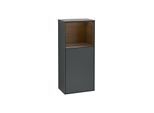 Villeroy und Boch Finion Seitenschrank F520GNHG 41,8cm, links, Ladestation, Regal Walnut Veneer, Midnight Blue Matt Lacquer
