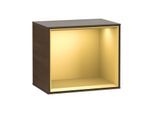Villeroy und Boch Finion Regalmodul F590HFGN 41,8x35,6x27cm, Ladestation, Regal Gold Matt, Walnut veneer