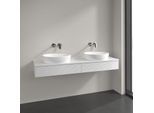 Villeroy und Boch Antao Waschtisch-Unterschrank L17150GF 160x19x50cm, Hahnlochbohrung, Waschbeckenplattenfarbe Lack, glossy white lacquer, Mit Beleuchtung